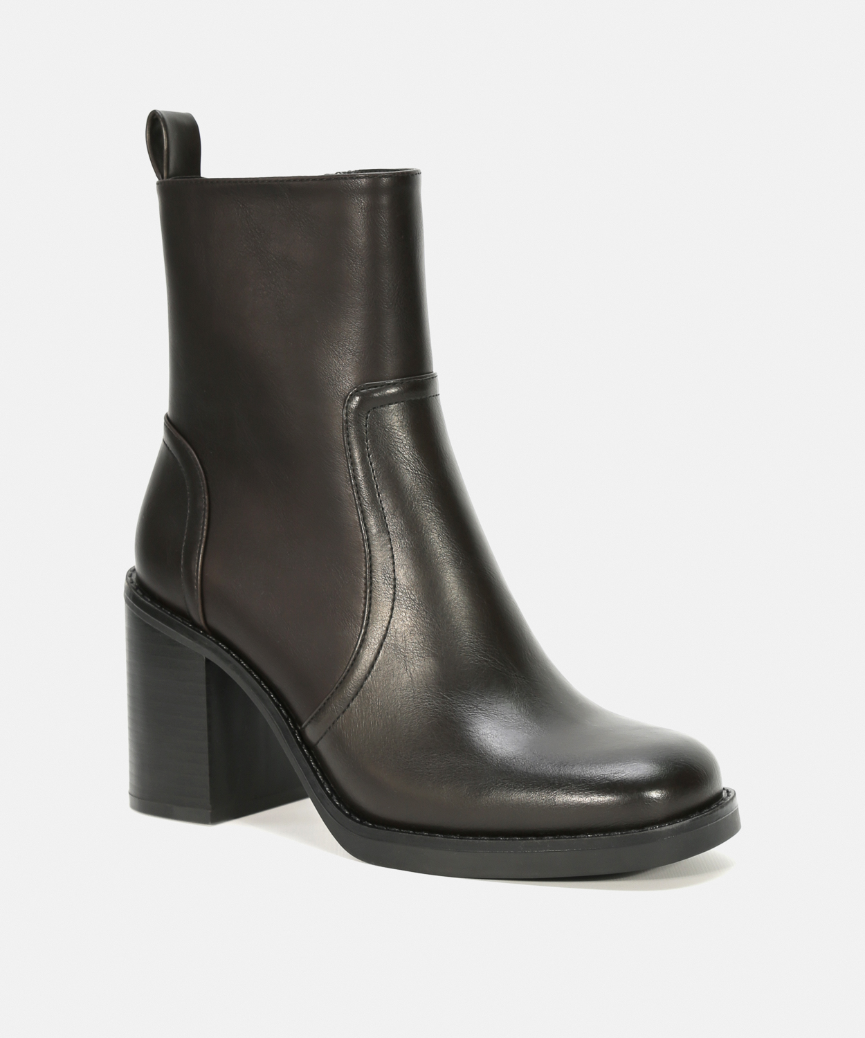 Botines negros tac&oacute;n liso
